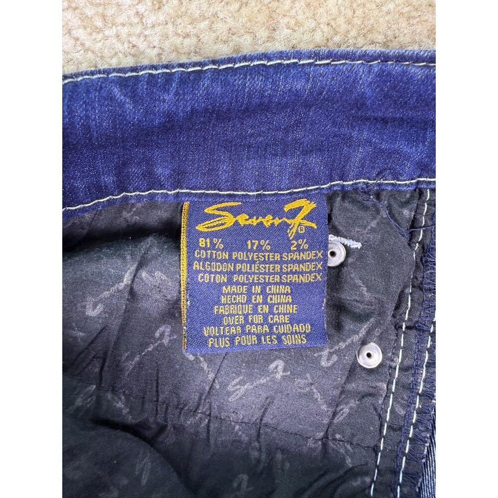 Seven 7 Boot Cut Jeans Embellished Flap Pockets Mid Rise Womens Size 10 C865 - Picture 7 of 13
